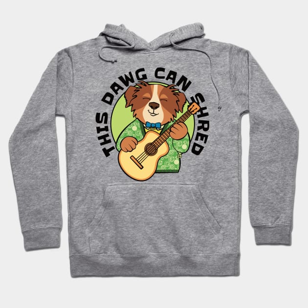 This Dawg Can Shred Guitar Hoodie by Sue Cervenka